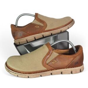Born Shoes Bornsawyer Slipon Casual Canvas Leather Shoes Brown